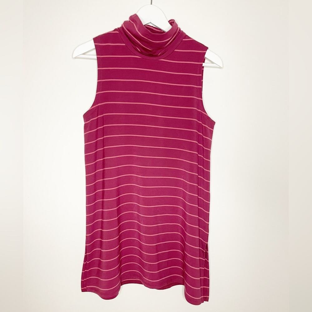 Garnet Hill size small striped turtleneck sleeveless dress